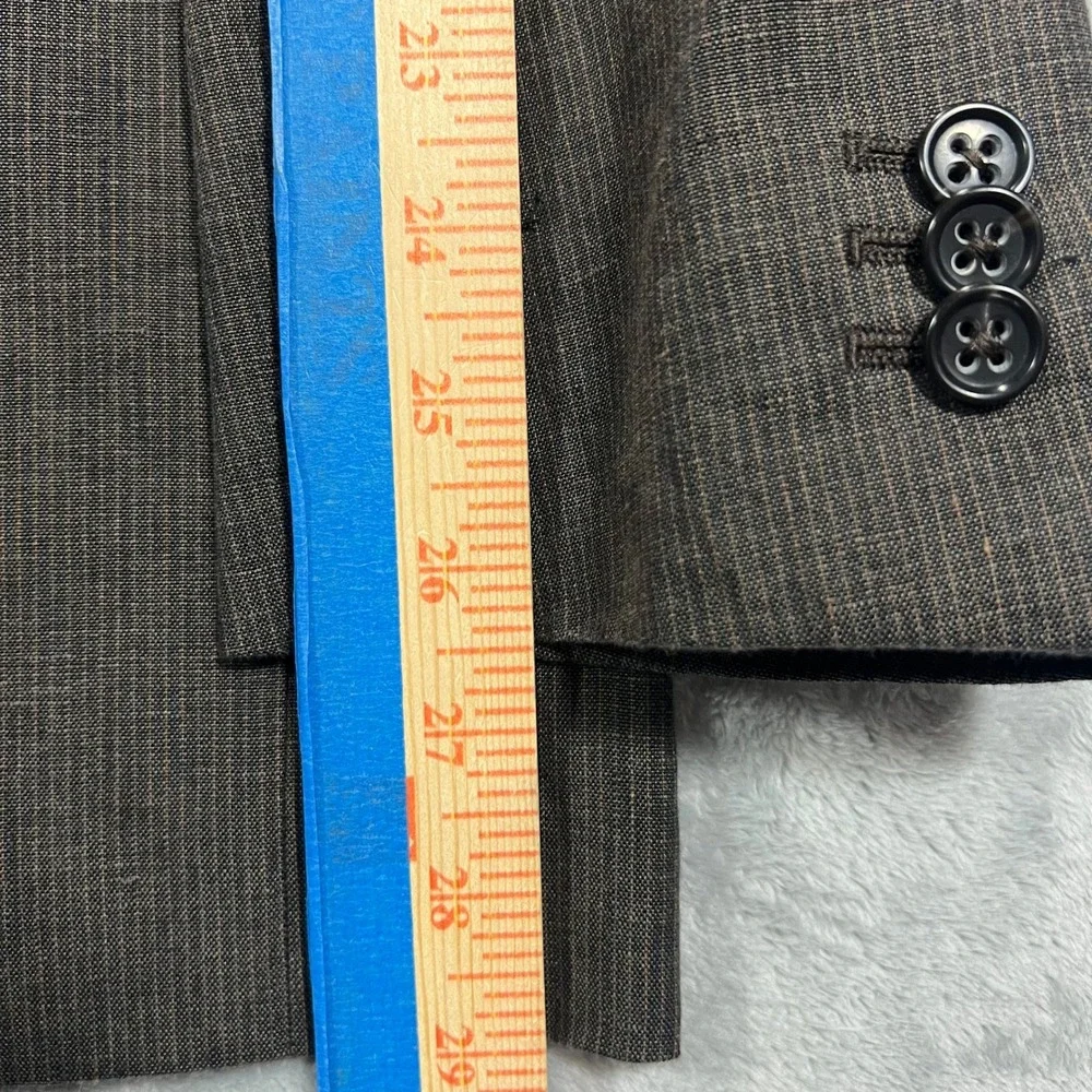 Banana Republic Sport Coat Mens 44R Brown Vintage 2006 Linen Windowpane Y2K Prep